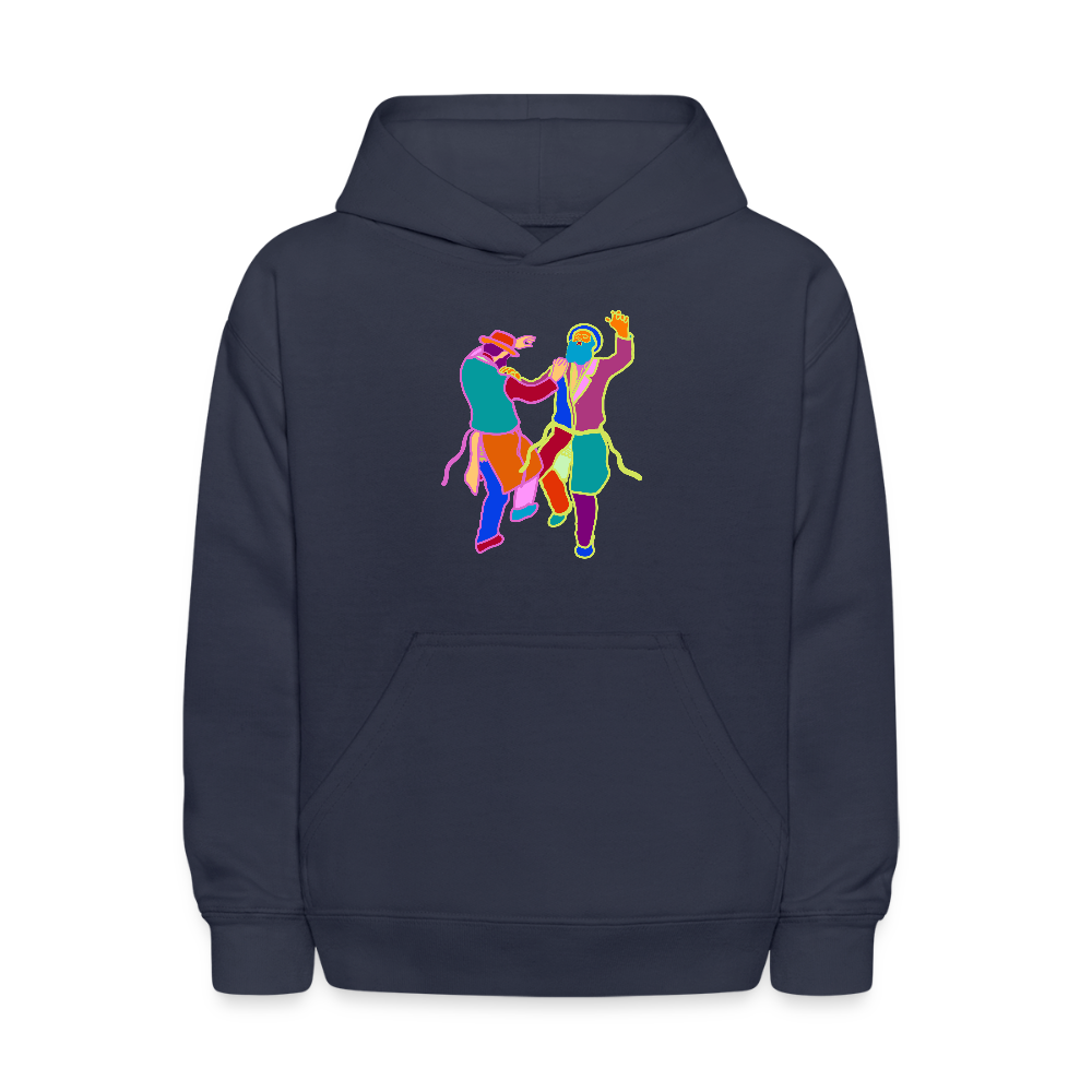 Colorful Dancing Rabbis Kids' Hoodie - navy