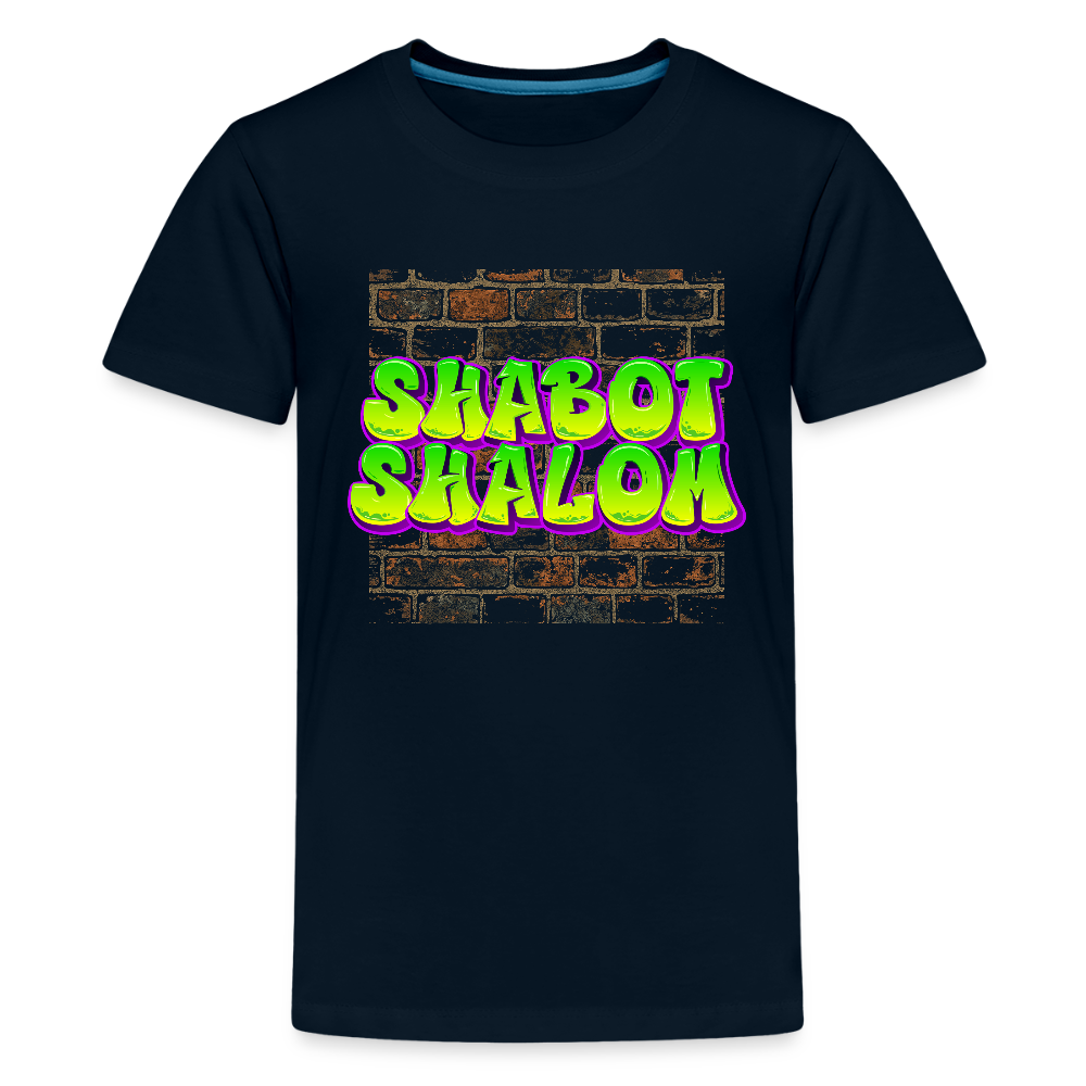 Shabot Shalom Brick 770 Graffiti Kids' Premium T-Shirt - deep navy