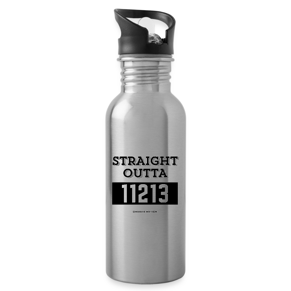 Straight Outta 11213 Water Bottle - silver