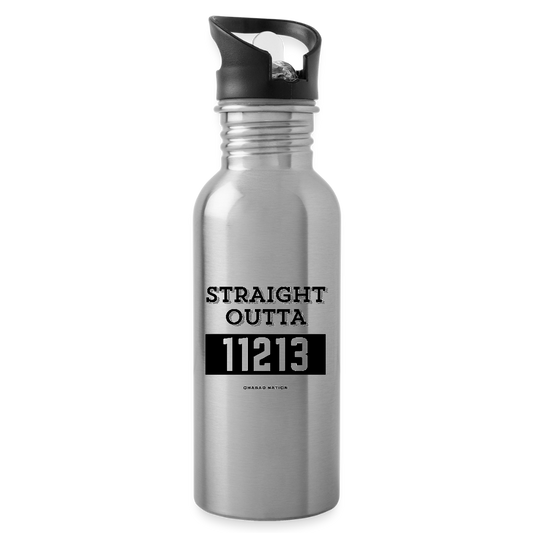 Straight Outta 11213 Water Bottle - silver