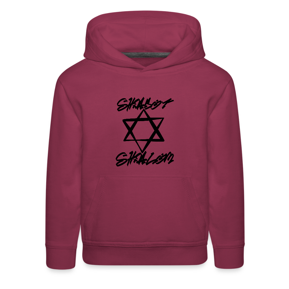 Shabbat Shalom Graffiti Star Kids‘ Premium Hoodie - burgundy