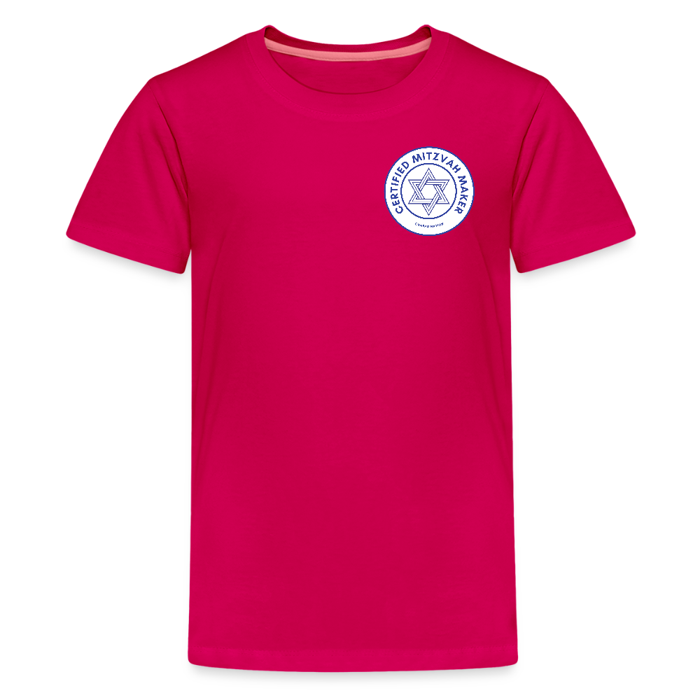 Certified Mitzvah Maker Badge Kids' Premium T-Shirt - dark pink