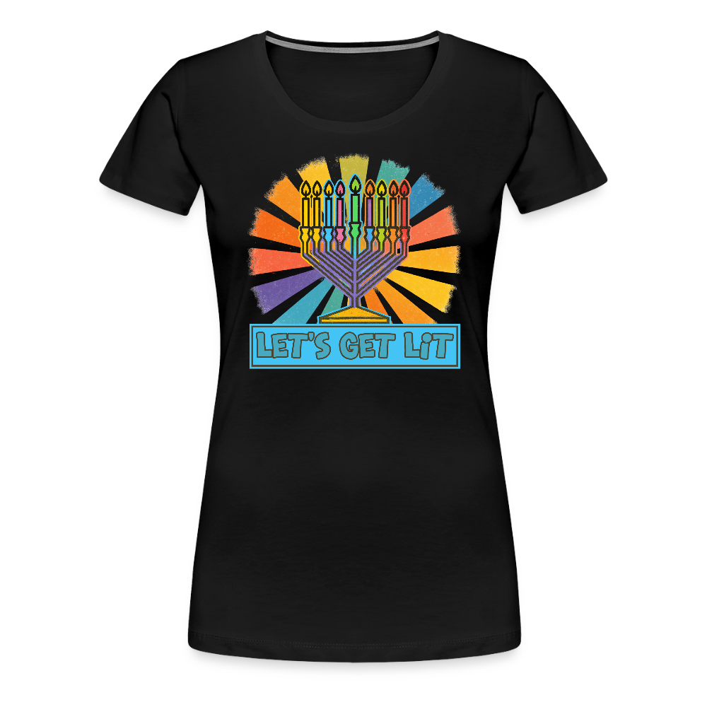 Radiant Retro Let's Get Lit Women’s Premium T-Shirt - black