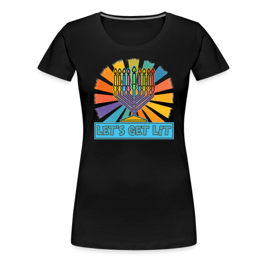 Radiant Retro Let's Get Lit Women’s Premium T-Shirt - black