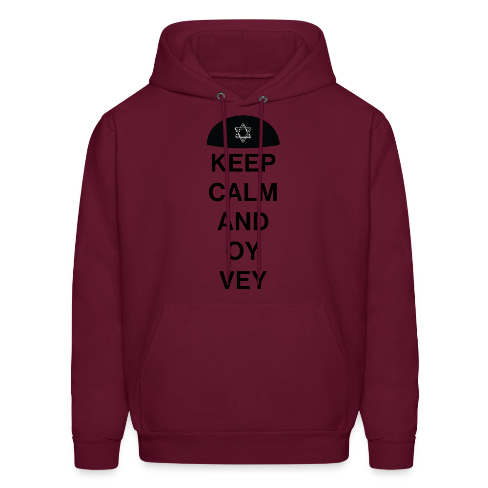 Keep Calm and Oy Vey Men's Hoodie - burgundy