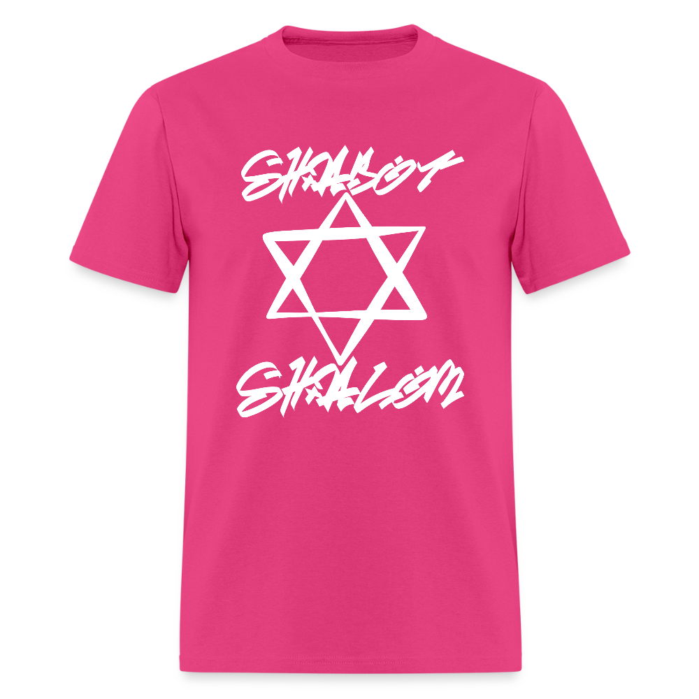 Shabbat Shalom Graffiti Light Star Men's T-Shirt | GILDAN 5000 - fuchsia