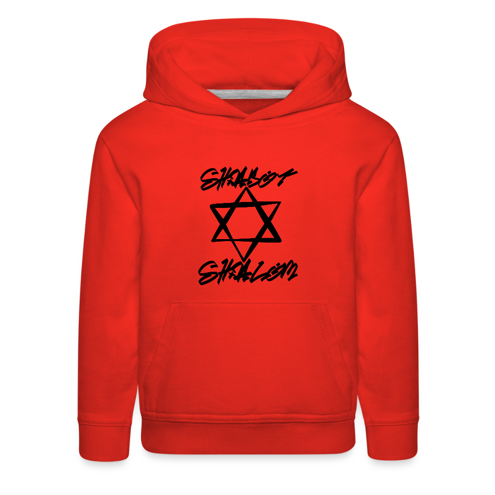 Shabbat Shalom Graffiti Star Kids‘ Premium Hoodie - red