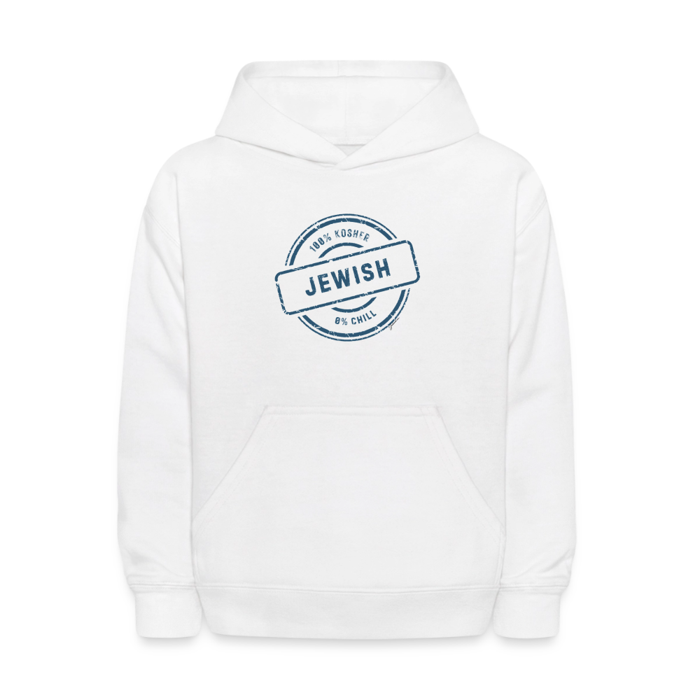 100% Jewish Kids' Hoodie - white