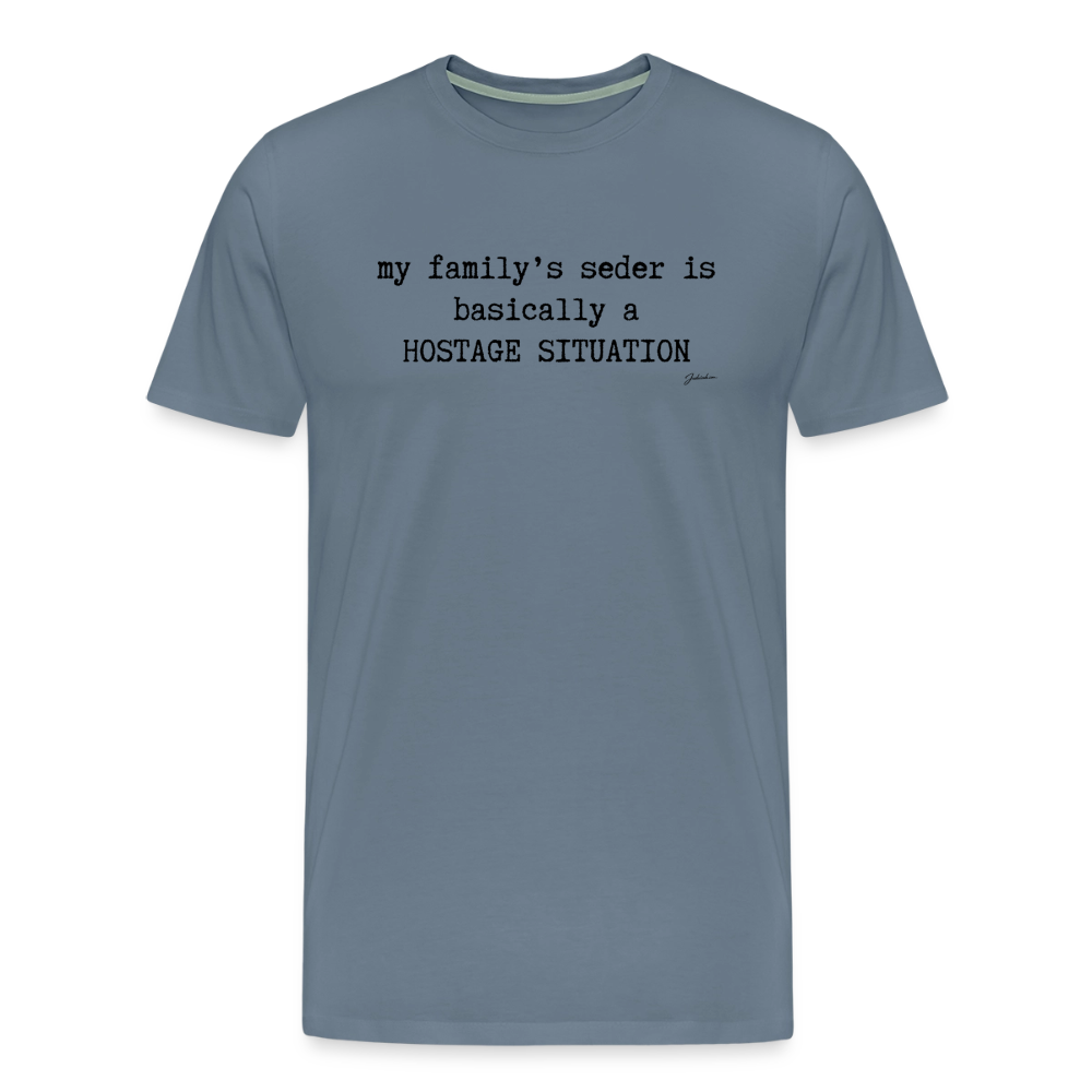 Seder Hostage Men's Premium T-Shirt - steel blue