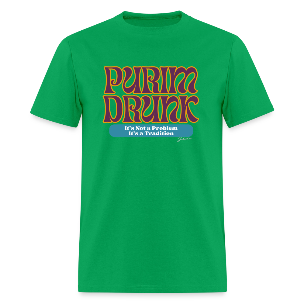 Purim Drunk Men's T-Shirt | GILDAN 5000 - bright green