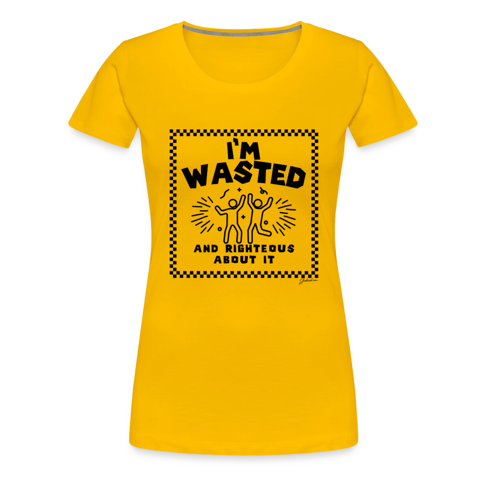 Wasted & Righteous Women’s Premium T-Shirt - sun yellow