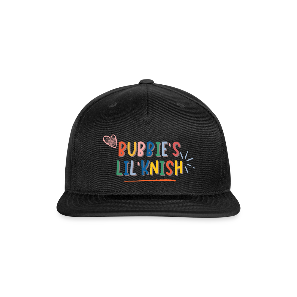Bubbie's Lil' Knish Snapback Baseball Cap - black