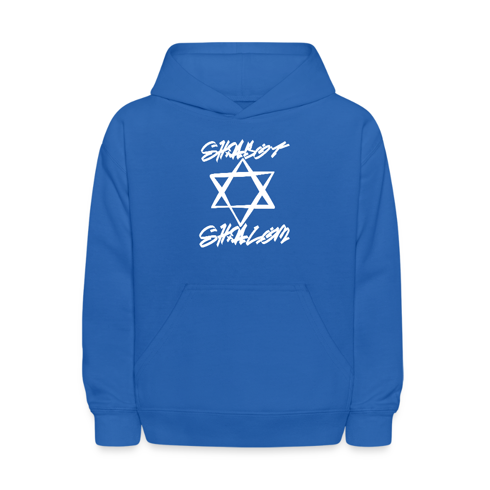 Shabbat Shalom Graffiti Light Star Kids' Hoodie - royal blue