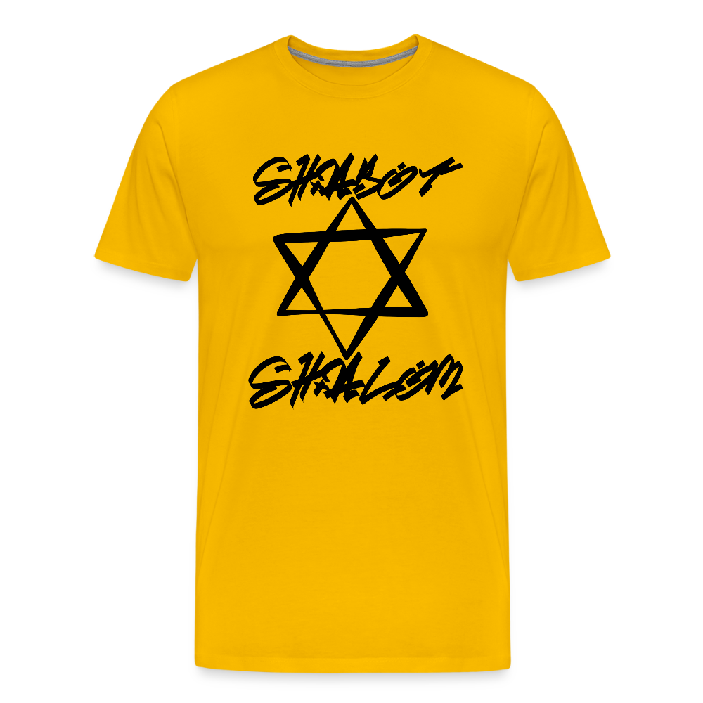 Shabbat Shalom Graffiti Star Men's Premium T-Shirt - sun yellow