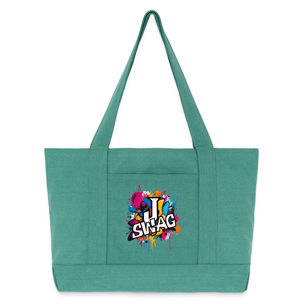 Jswag Logo  Cotton Pigment Dyed Tote Bag - mermaid green