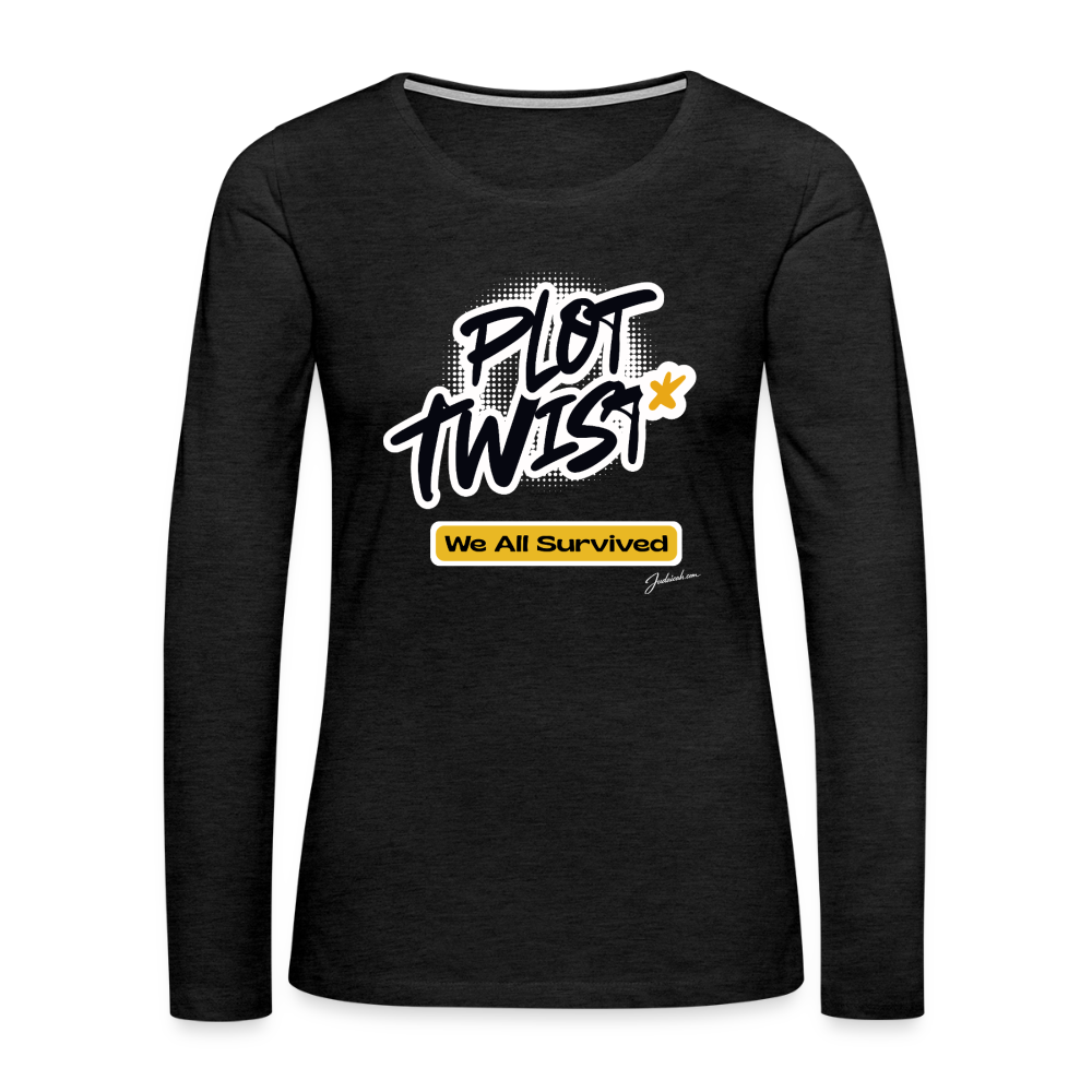 Plot Twist Women's Premium Long Sleeve T-Shirt - charcoal grey