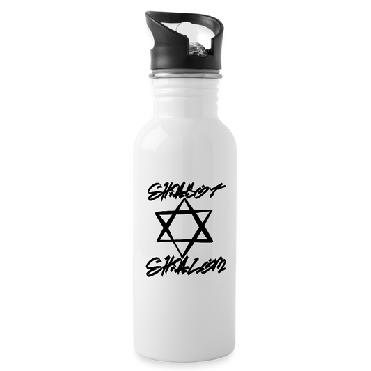 Shabbat Shalom Graffiti Star Water Bottle - white