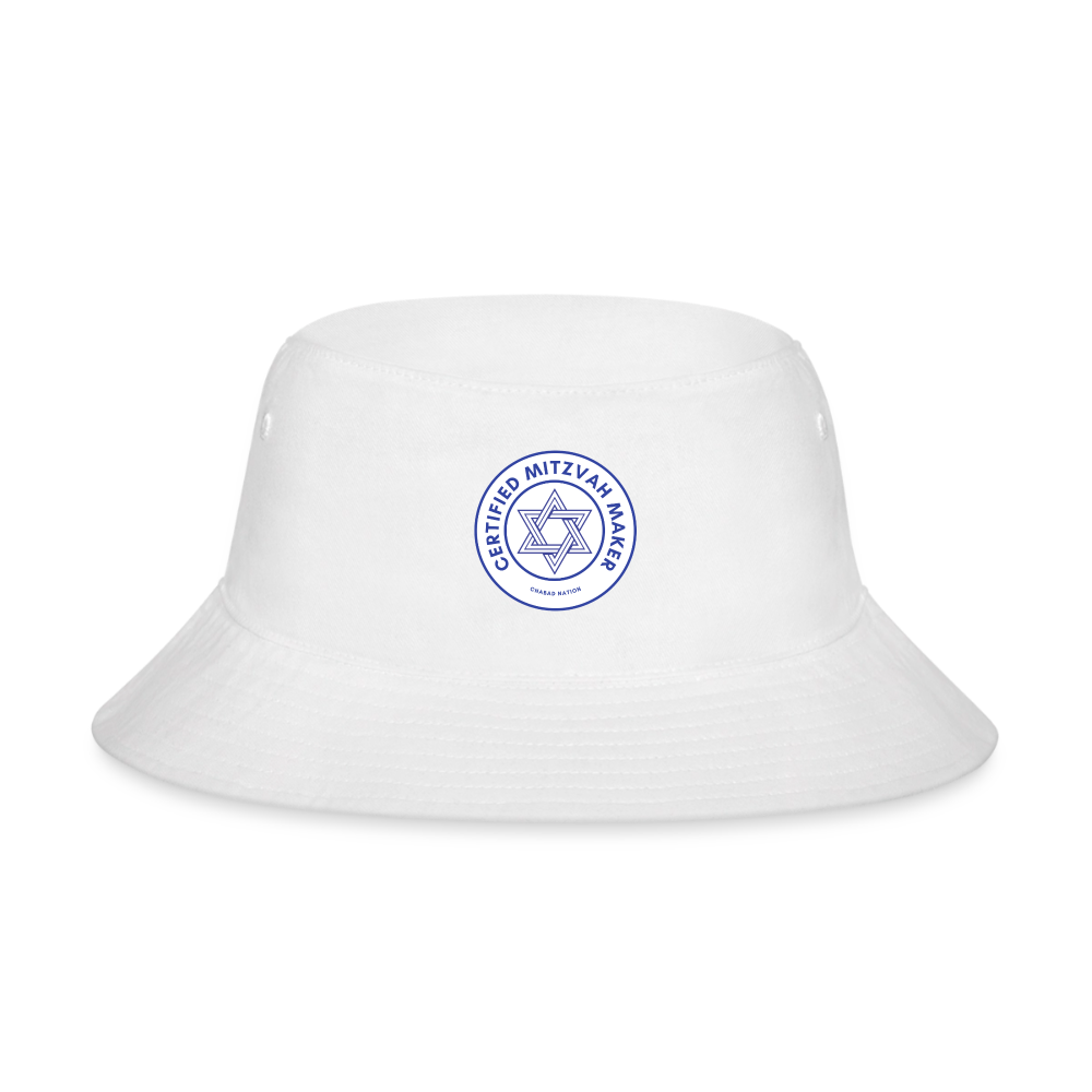 Certified Mitzvah Maker Bucket Hat - white