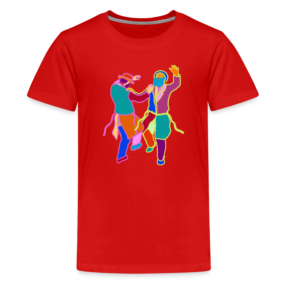Colorful Dancing Rabbis Kids' Premium T-Shirt - red
