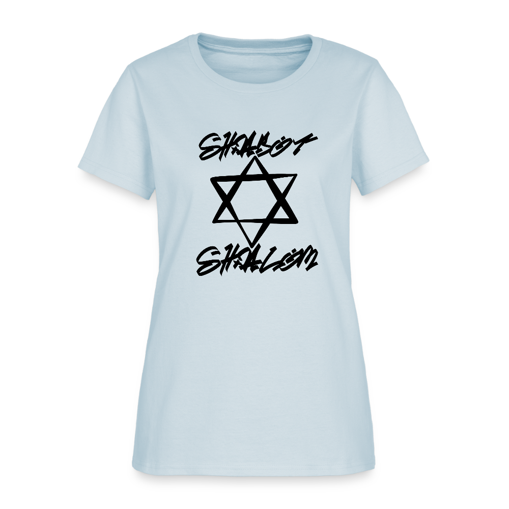 Shabbat Shalom Graffiti Star Women's T-Shirt - light blue