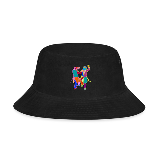 Colorful Dancing Rabbis Bucket Hat - black