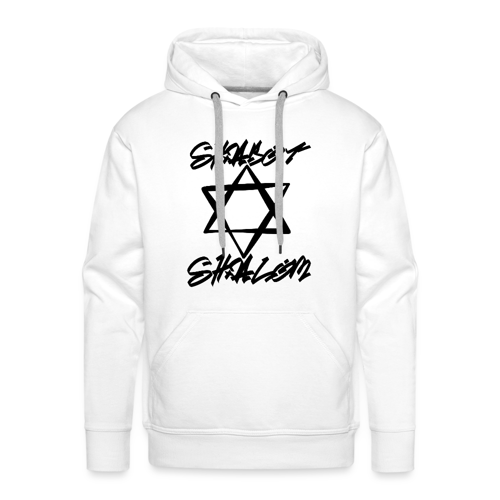 Shabbat Shalom Graffiti Star Men’s Premium Hoodie - white