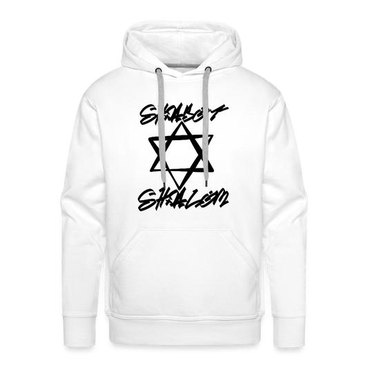 Shabbat Shalom Graffiti Star Men’s Premium Hoodie - white