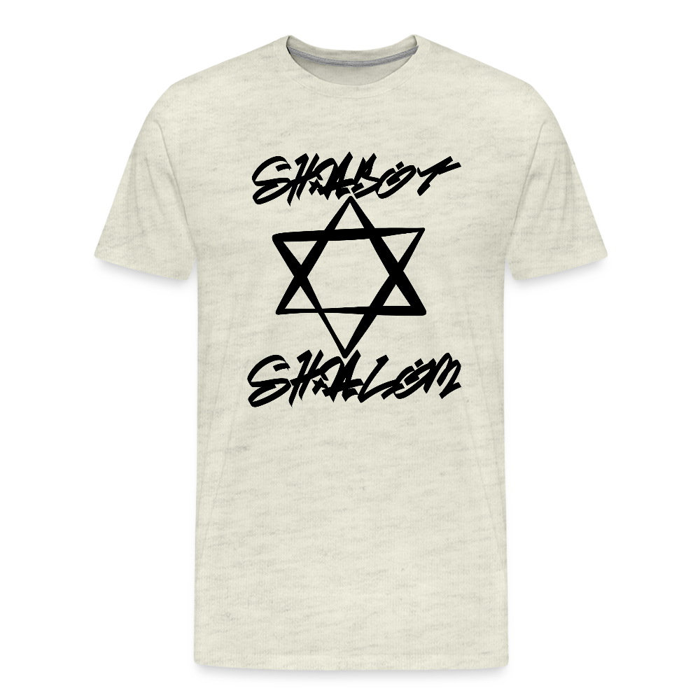 Shabbat Shalom Graffiti Star Men's Premium T-Shirt - heather oatmeal