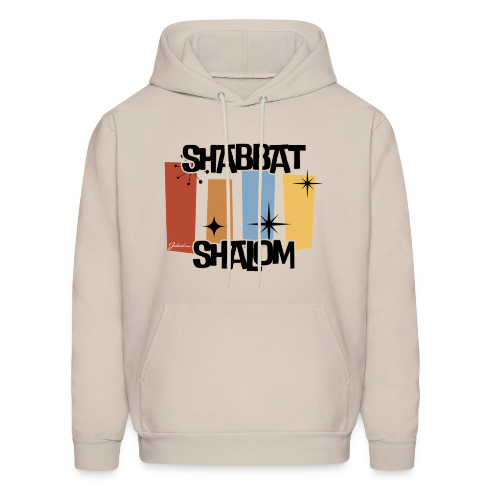 Retro Shabbat Men's Hoodie - Sand