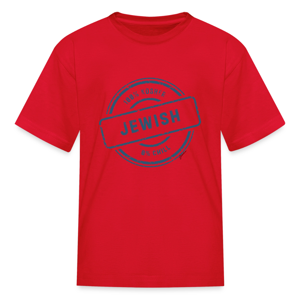 100% Jewish Kids' T-Shirt - red