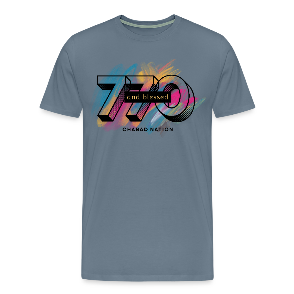 770 And Blessed Men's Premium T-Shirt - steel blue