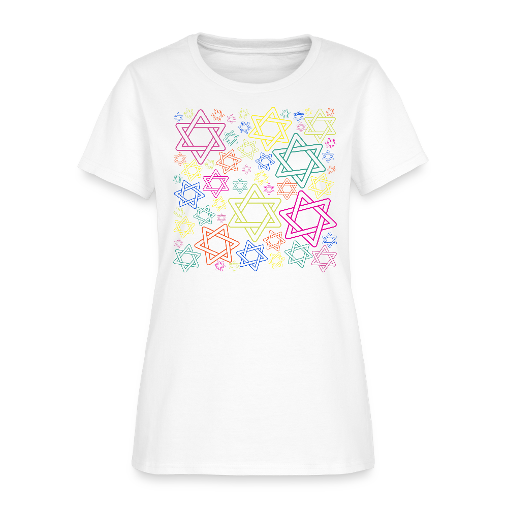 Neon Star of David Festival Women's T-Shirt - white