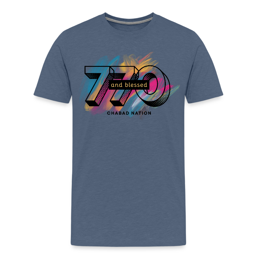 770 And Blessed Men's Premium T-Shirt - heather blue