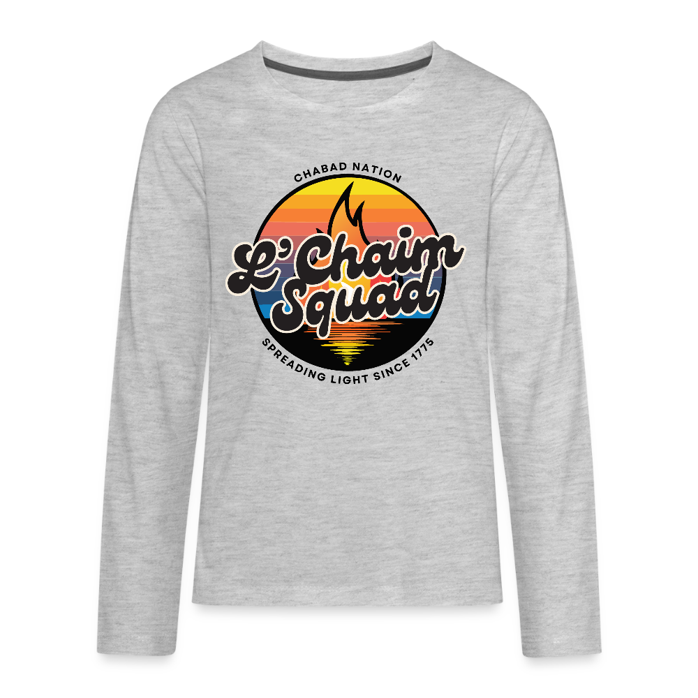 L’Chaim Squad – Spreading Light Kids' Premium Long Sleeve T-Shirt - heather gray