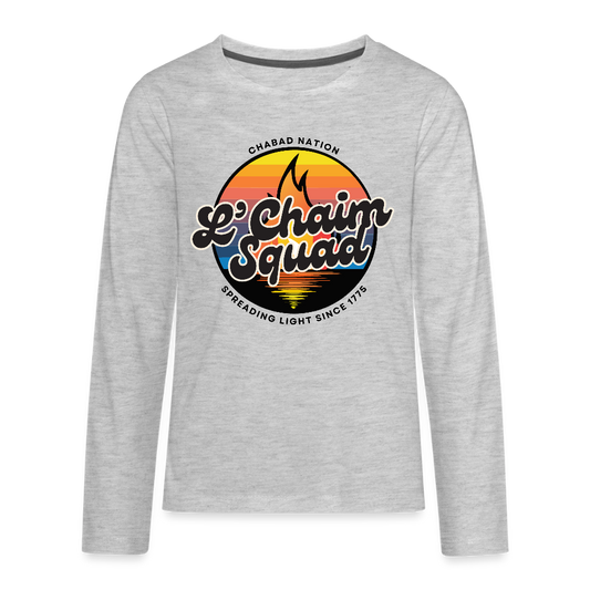 L’Chaim Squad – Spreading Light Kids' Premium Long Sleeve T-Shirt - heather gray