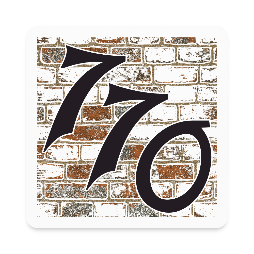 770 Brick Wall Square Magnet - white