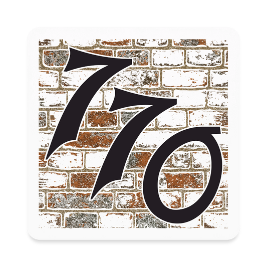 770 Brick Wall Square Magnet - white