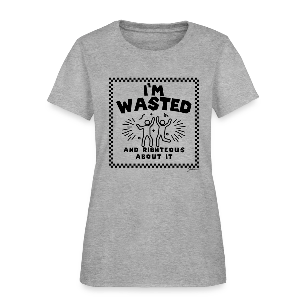 Wasted & Righteous Women's T-Shirt - heather gray