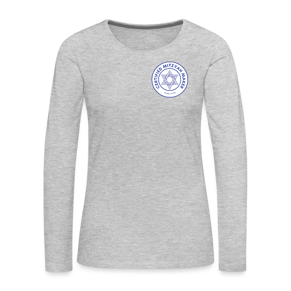 Certified Mitzvah Maker Badge Women's Premium Long Sleeve T-Shirt - heather gray