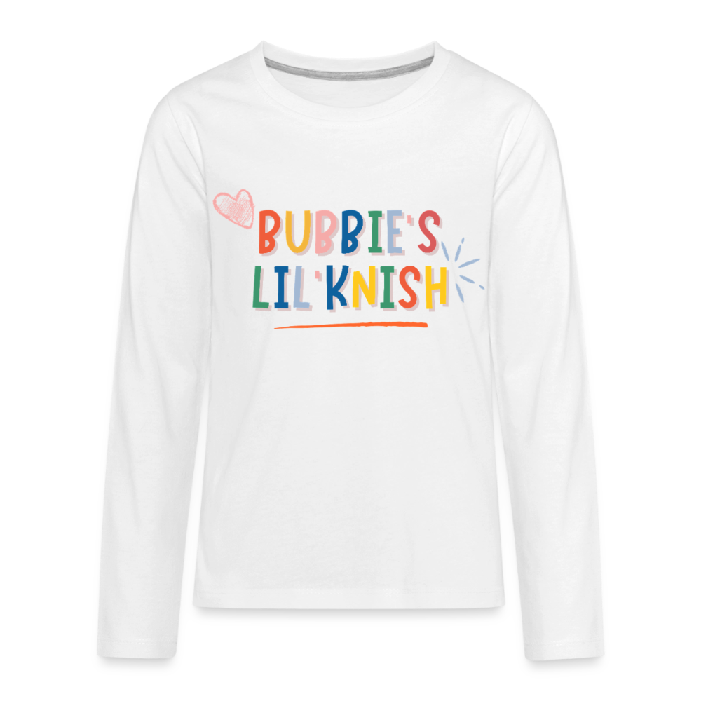 Bubbie's Lil' Knish Kids' Premium Long Sleeve T-Shirt - white