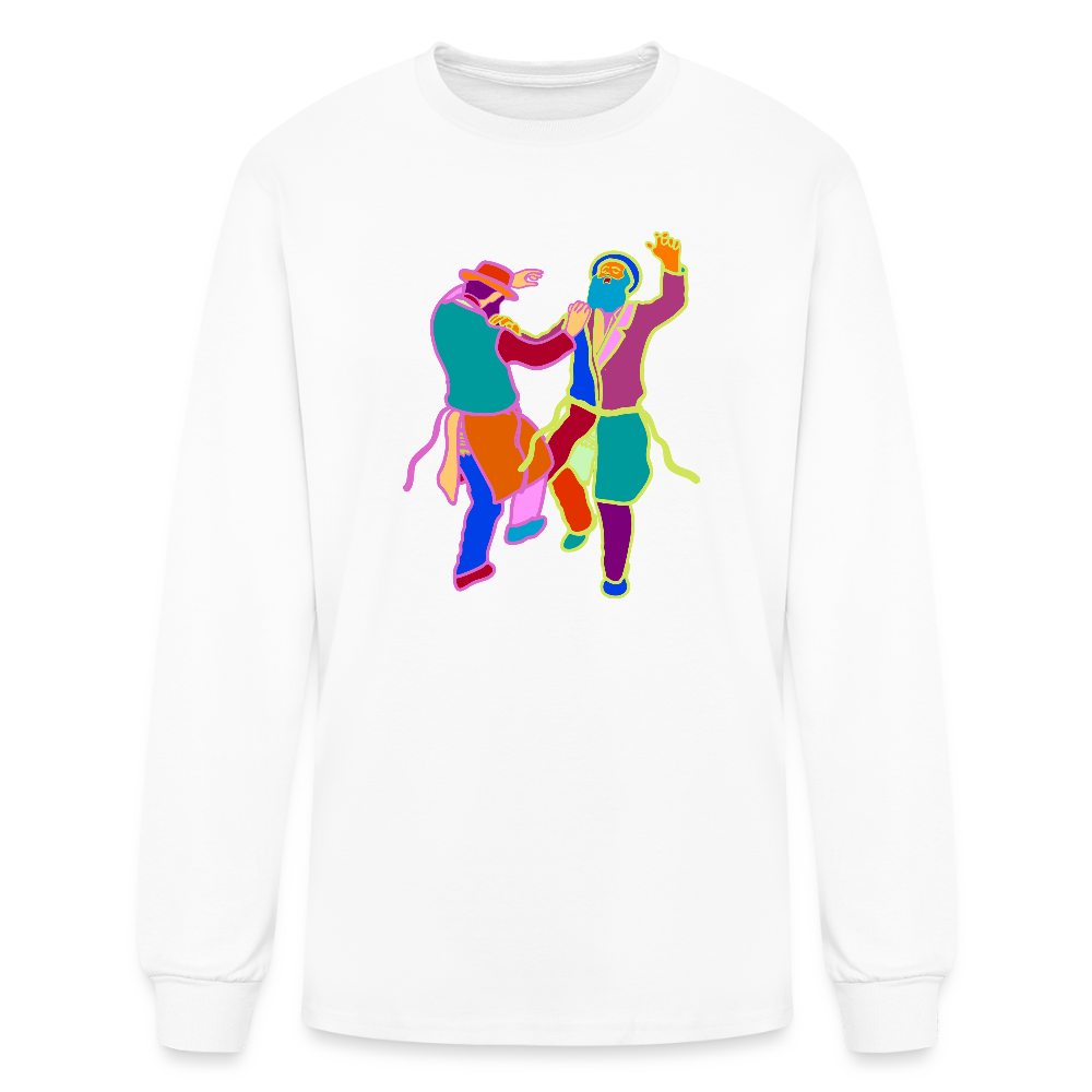 Colorful Dancing Rabbis Men's Long Sleeve T-Shirt - white