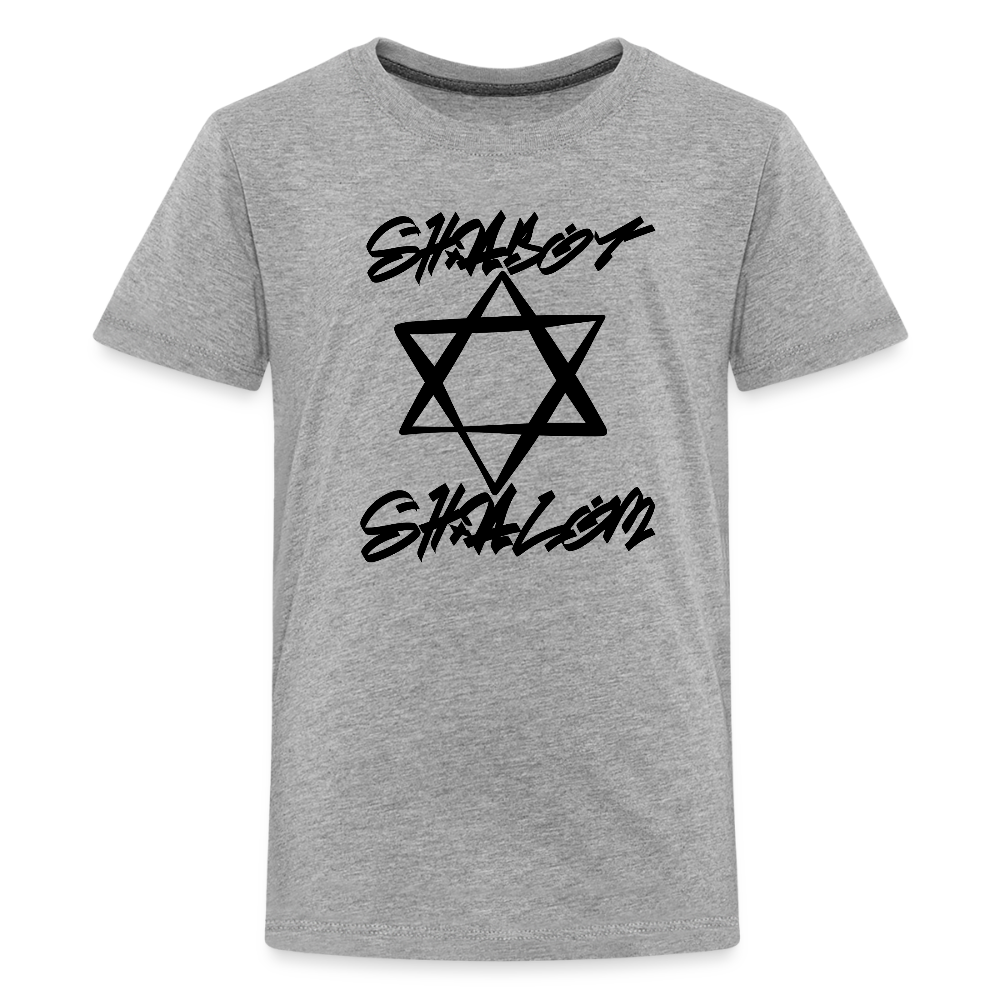 Shabbat Shalom Graffiti Star Kids' Premium T-Shirt - heather gray