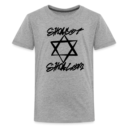 Shabbat Shalom Graffiti Star Kids' Premium T-Shirt - heather gray