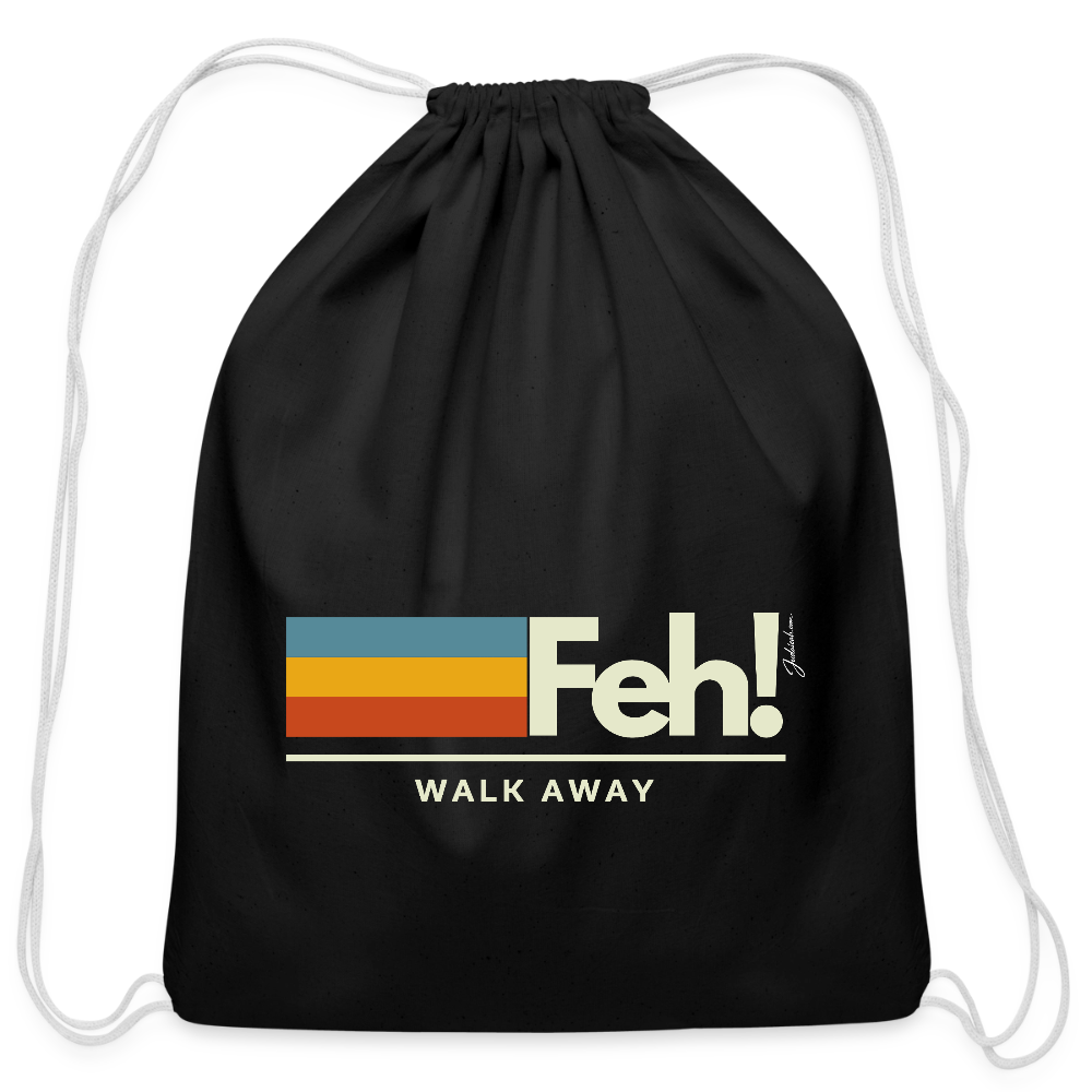 Feh! Cotton Drawstring Bag - black