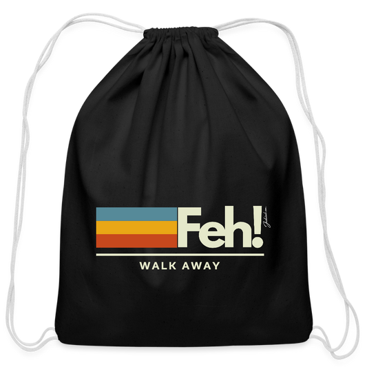 Feh! Cotton Drawstring Bag - black