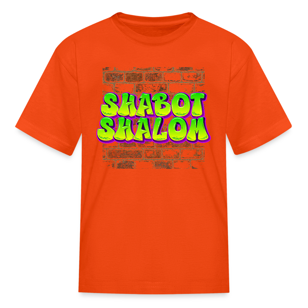 Shabot Shalom Brick 770 Graffiti Kids' T-Shirt - orange