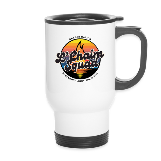 L’Chaim Squad – Spreading Light Travel Mug - white