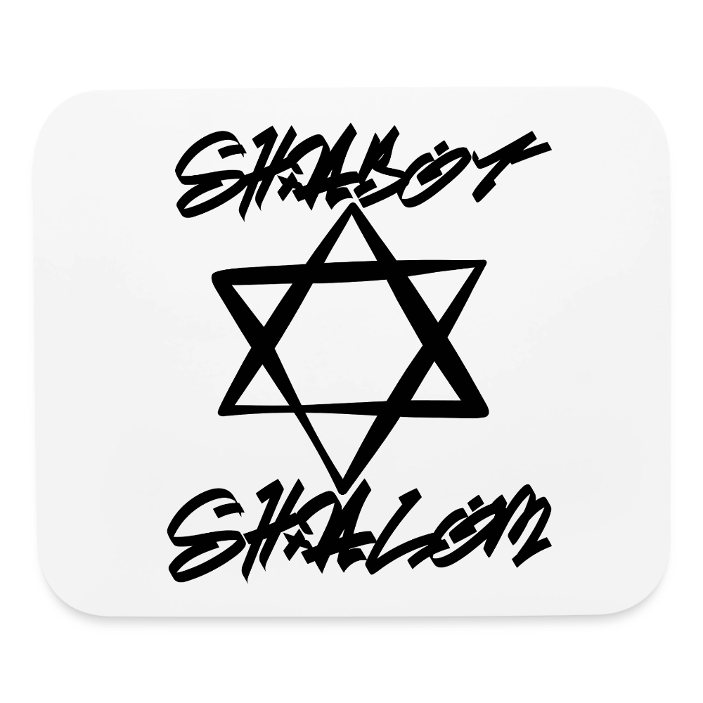Shabbat Shalom Graffiti Star Mouse pad Horizontal - white