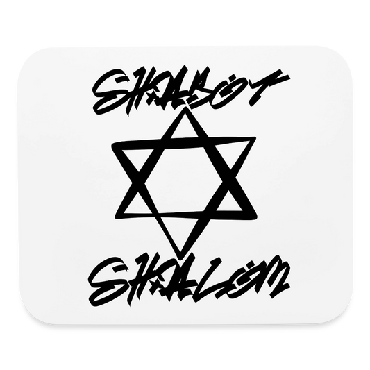 Shabbat Shalom Graffiti Star Mouse pad Horizontal - white