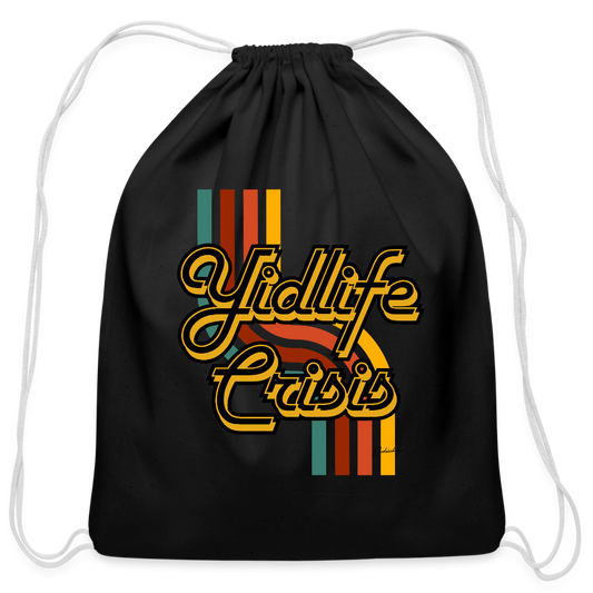 Yidlife Crisis Cotton Drawstring Bag - black